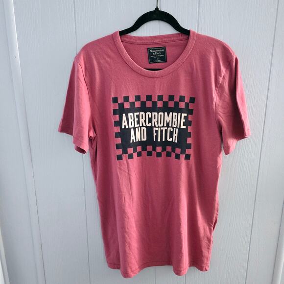 Abercrombie & Fitch Graphic Tee Size M– Y2K Revival, Checkerboard, Single Stitch - Picture 1 of 7